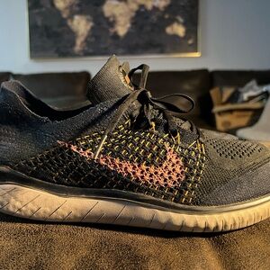 Nike Men's Black and Orange Flyknit